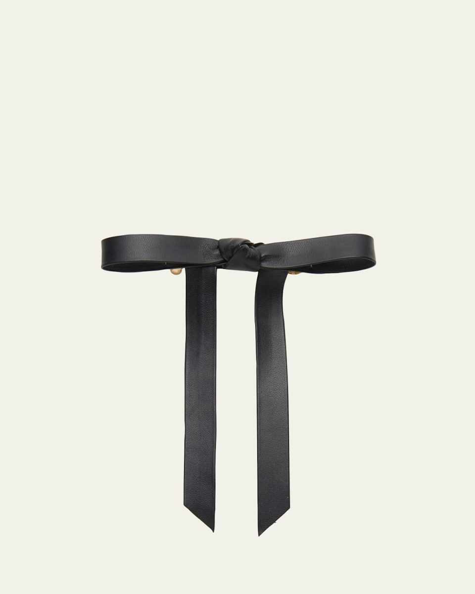Bardot Bow Faux Leather Barrette